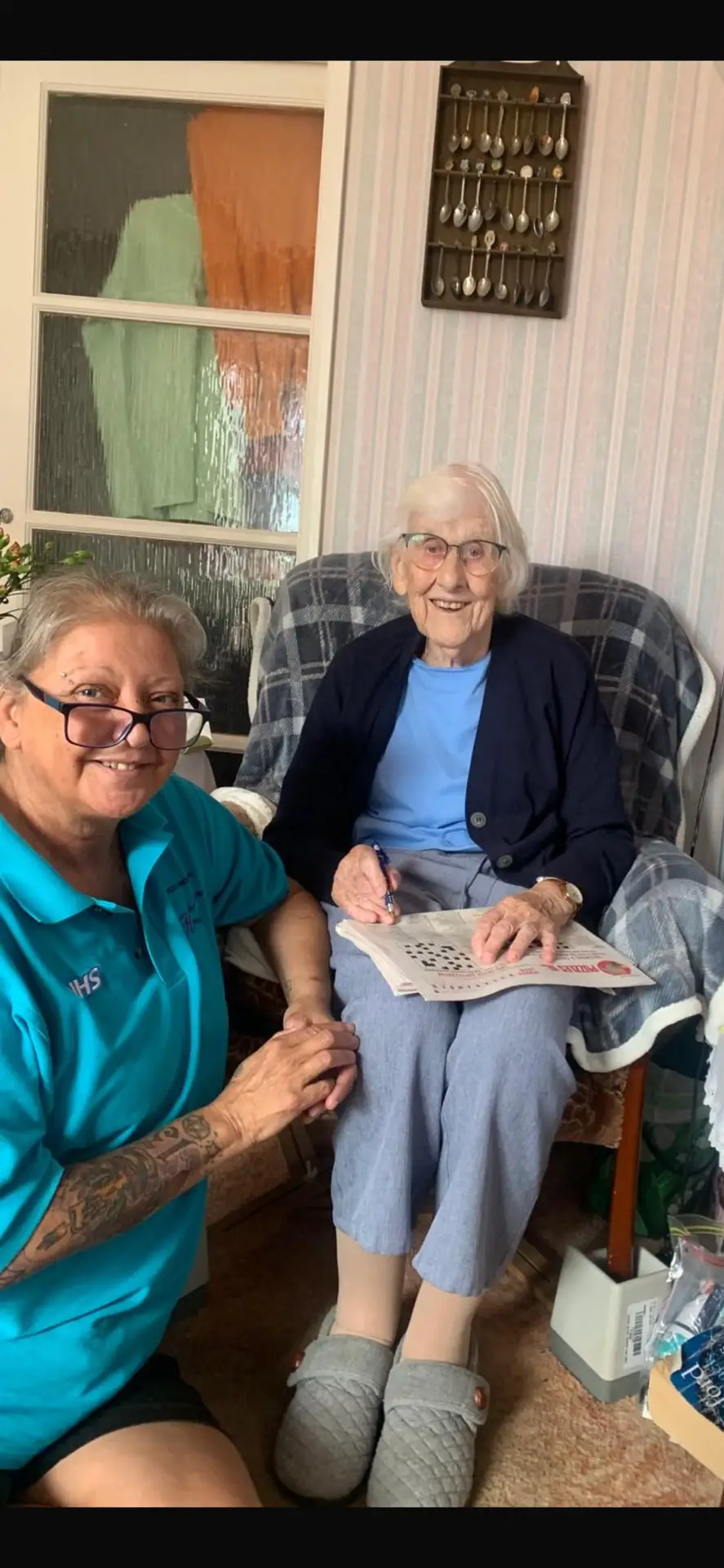 Abide care workers interacting with clients.