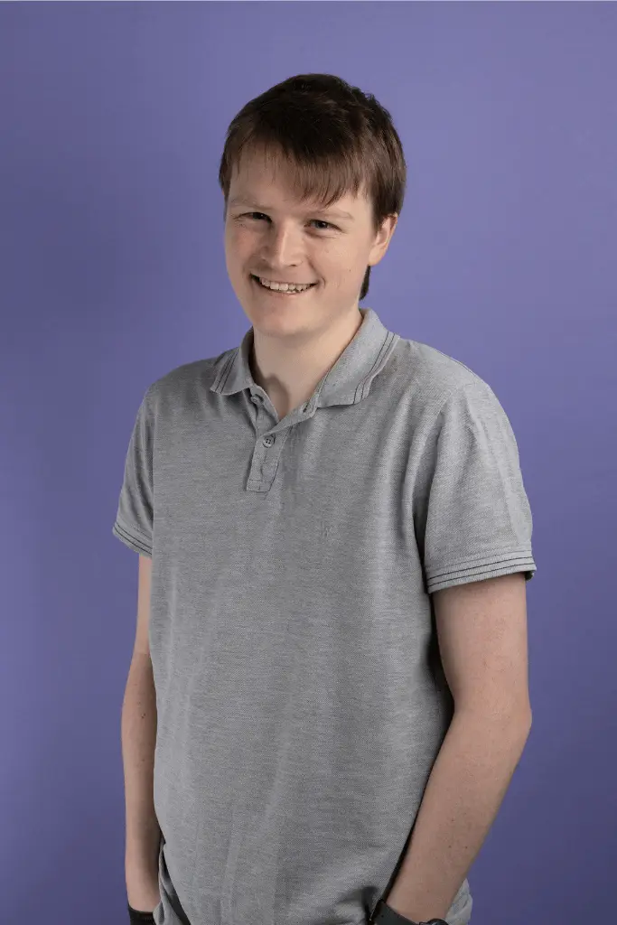 Portrait of Alfie, Finance Team member at Abide Home Care.